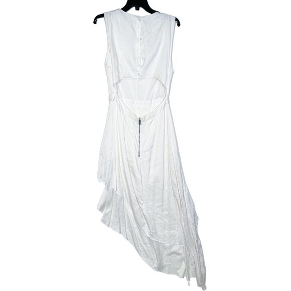 Alice + Olivia Chantay Asymmetrical Plunging Maxi Dress Size 10 - Picture 5 of 6